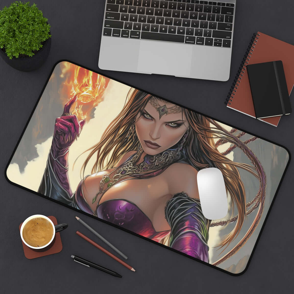Liliana of the Veil Playmat | Magic the Gathering Playmat | Necromancer Playmat with Zones Option | 24x14 | 22x12 | 32x16 Sizes