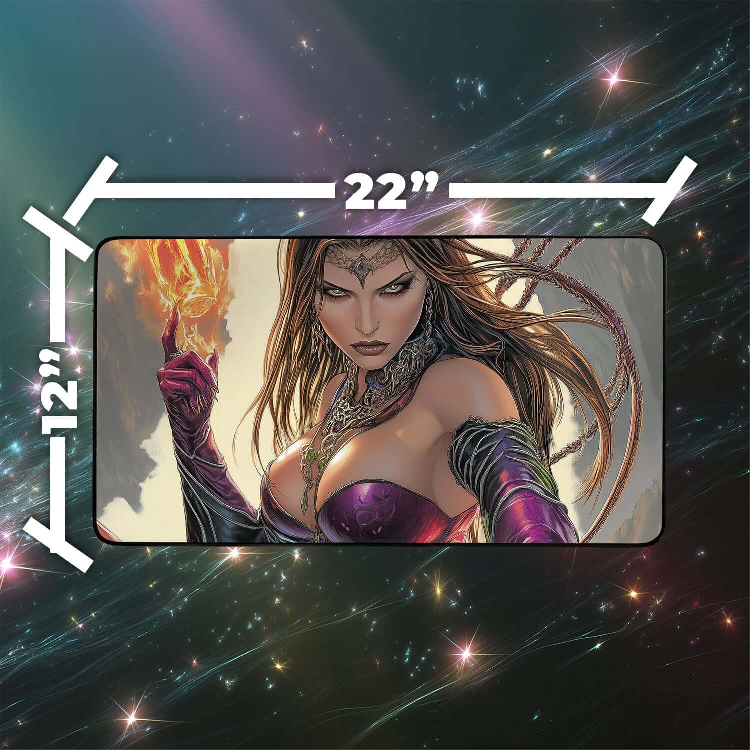 Liliana of the Veil Playmat | Magic the Gathering Playmat | Necromancer Playmat with Zones Option | 24x14 | 22x12 | 32x16 Sizes
