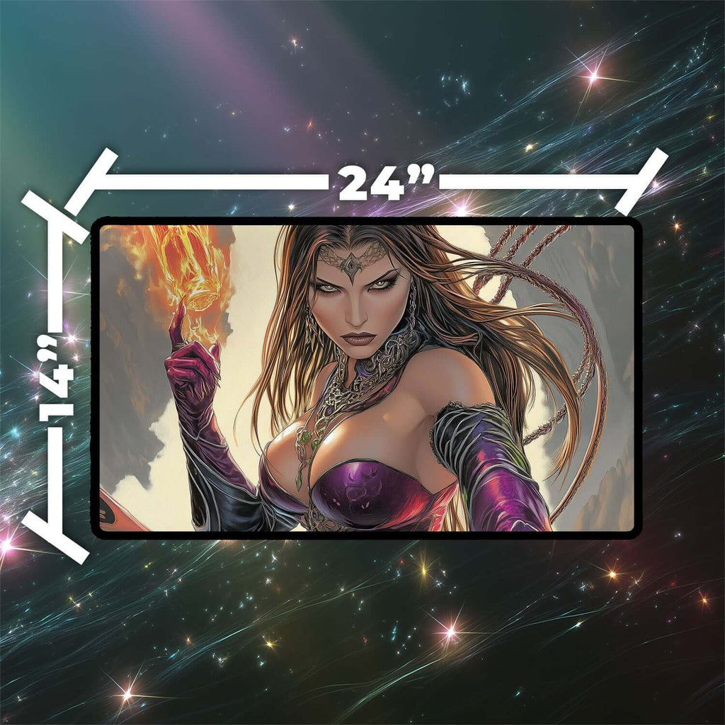 Liliana of the Veil Playmat | Magic the Gathering Playmat | Necromancer Playmat with Zones Option | 24x14 | 22x12 | 32x16 Sizes