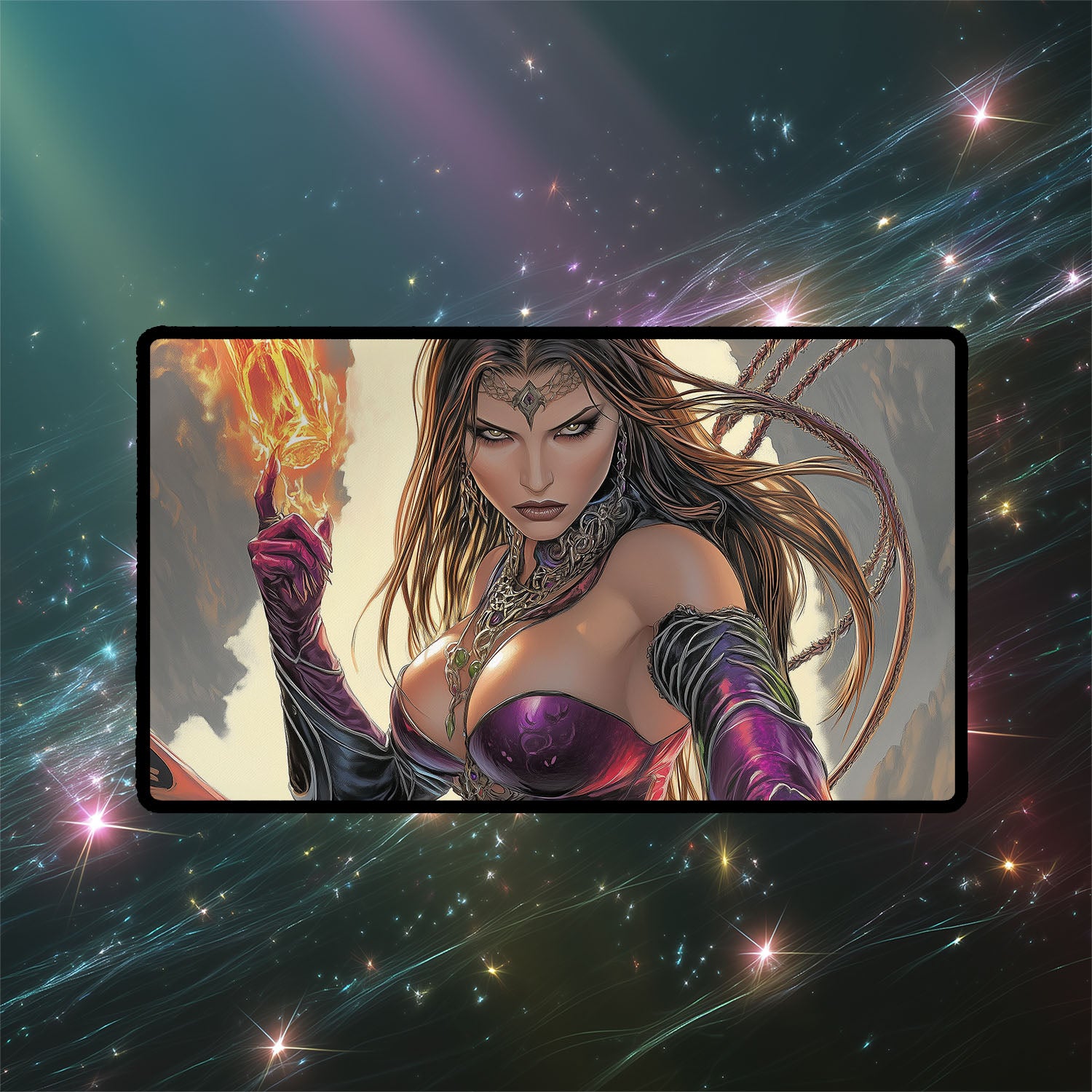 Liliana Vess Playmat | Magic the Gathering Playmat | Iconic Planeswalker Playmat with Zones Option | 24x14 | 22x12 | 32x16 Sizes