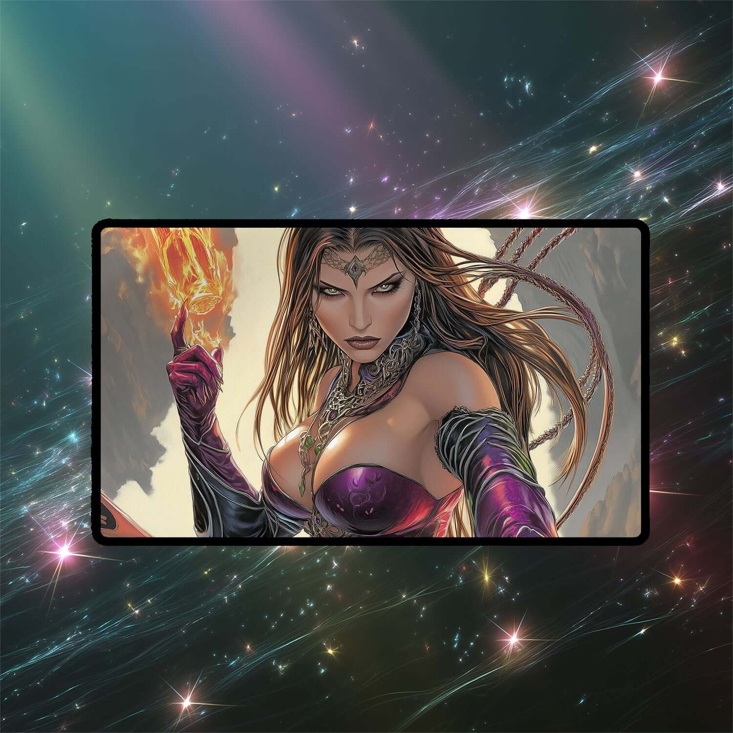 Liliana of the Veil Playmat | Magic the Gathering Playmat | Necromancer Playmat with Zones Option | 24x14 | 22x12 | 32x16 Sizes