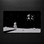 Lonely Astronaut Shattered Moon Desk Mat 24x14 36x18 48x24