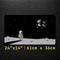Lonely Astronaut Shattered Moon Desk Mat 24x14 36x18 48x24