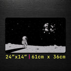 Lonely Astronaut Shattered Moon Desk Mat 24x14 36x18 48x24