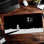 Lonely Astronaut Shattered Moon Desk Mat 24x14 36x18 48x24