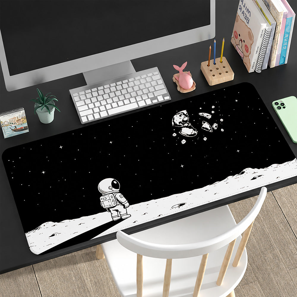 Lonely Astronaut Shattered Moon Desk Mat 24x14 36x18 48x24