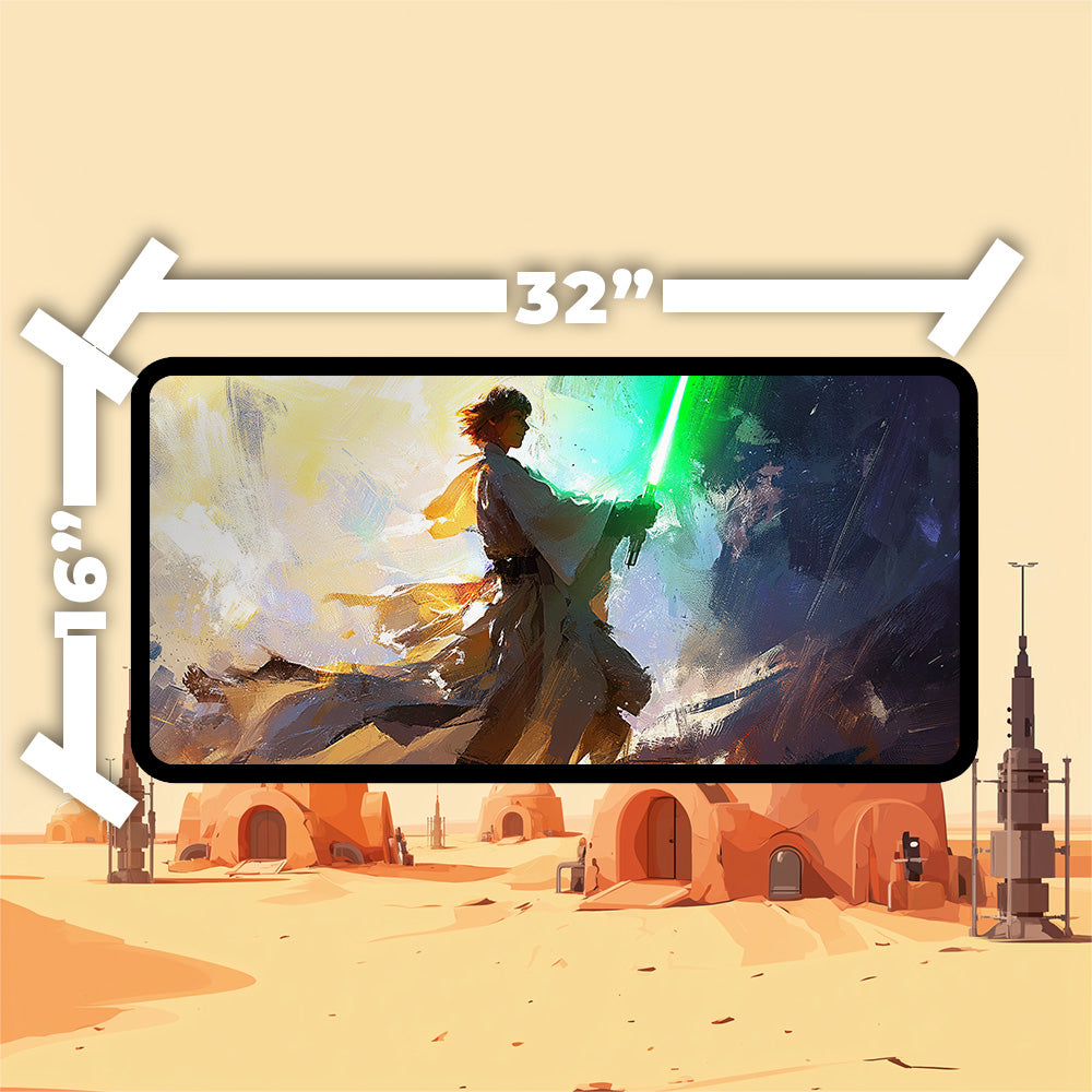 Luke Skywalker Playmat Jedi Master | Star Wars Playmat No Zones Option | 24x14 | 32x16