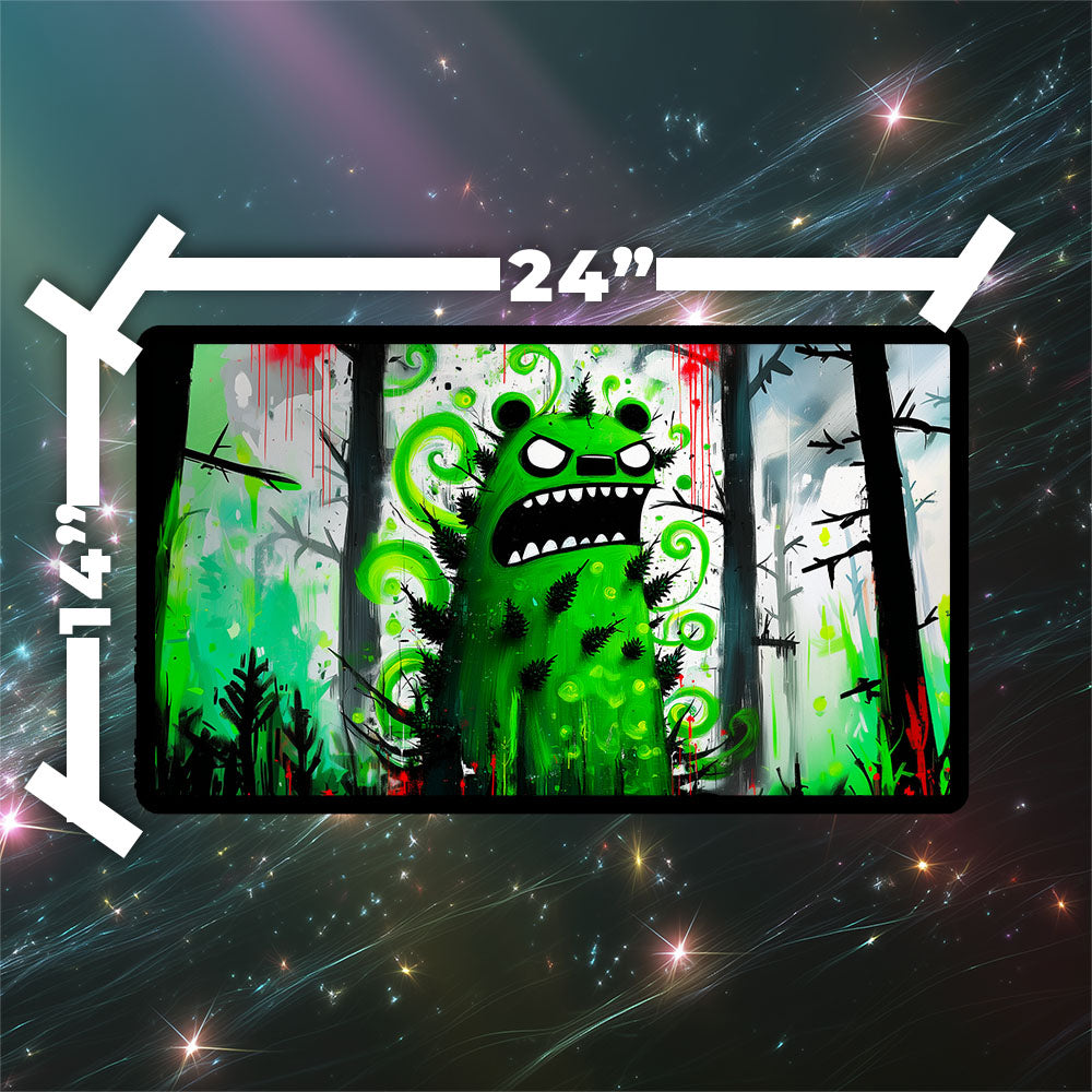Lumra Bellow of the Woods Playmat | TCG Playmat | Cute Doodle Style Elemental Bear Artwork No Zones Option | 24x14 | 32x16 Sizes