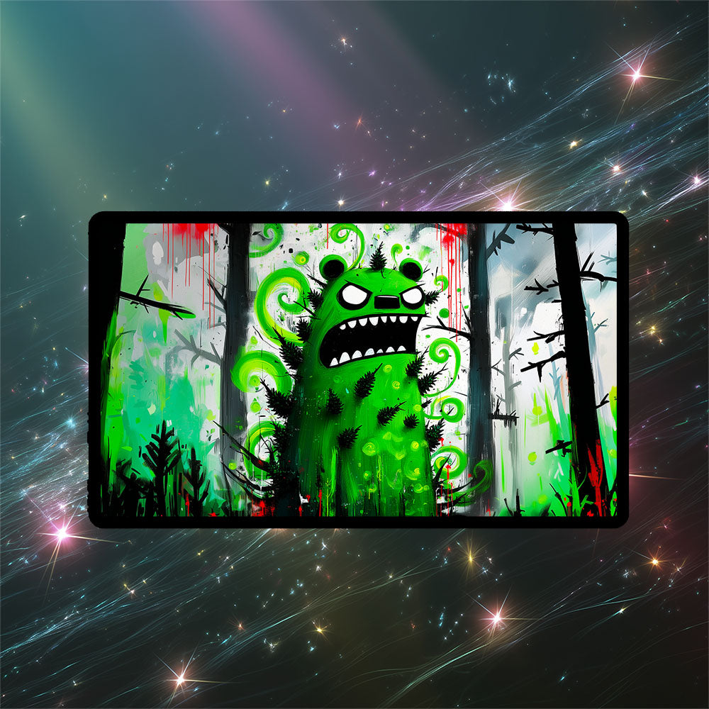 Lumra Bellow of the Woods Playmat | TCG Playmat | Cute Doodle Style Elemental Bear Artwork No Zones Option | 24x14 | 32x16 Sizes