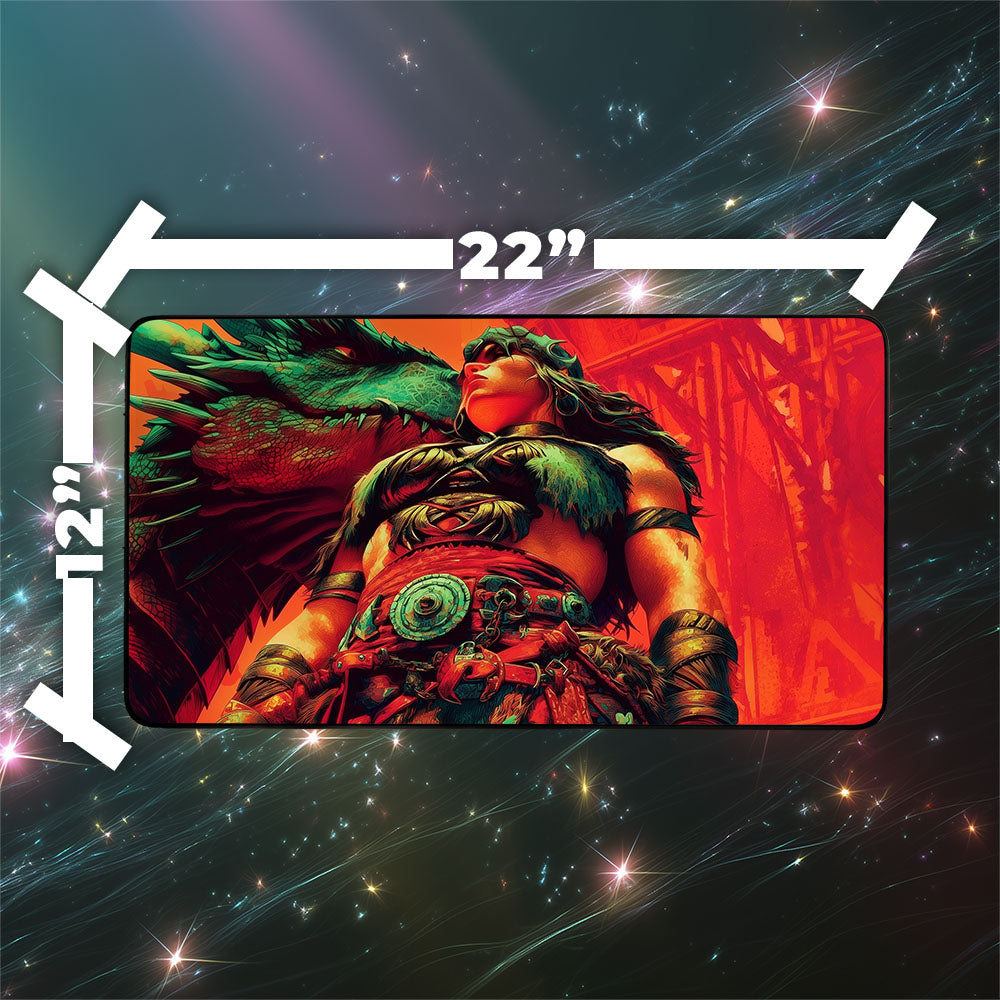Magda, Brazen Outlaw Playmat | Magic the Gathering Playmat | Iconic Dwarf Playmat with Zones Option | 24x14 | 22x12 | 32x16 Sizes