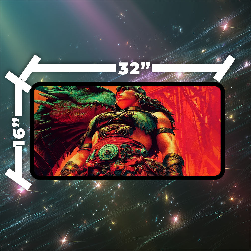 Magda, Brazen Outlaw Playmat | Magic the Gathering Playmat | Iconic Dwarf Playmat with Zones Option | 24x14 | 22x12 | 32x16 Sizes