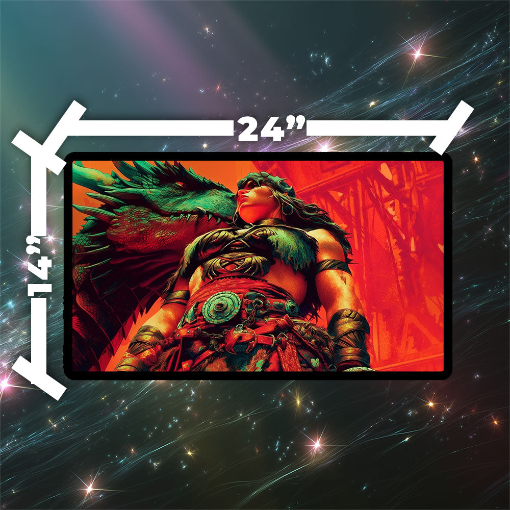 Magda, Brazen Outlaw Playmat | Magic the Gathering Playmat | Iconic Dwarf Playmat with Zones Option | 24x14 | 22x12 | 32x16 Sizes