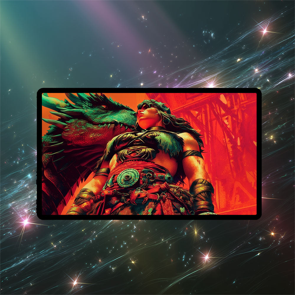 Magda, Brazen Outlaw Playmat | Magic the Gathering Playmat | Iconic Dwarf Playmat with Zones Option | 24x14 | 22x12 | 32x16 Sizes
