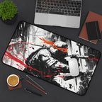 Michelangelo TMNT playmat featuring black noir ninja turtle art and high contrast linework