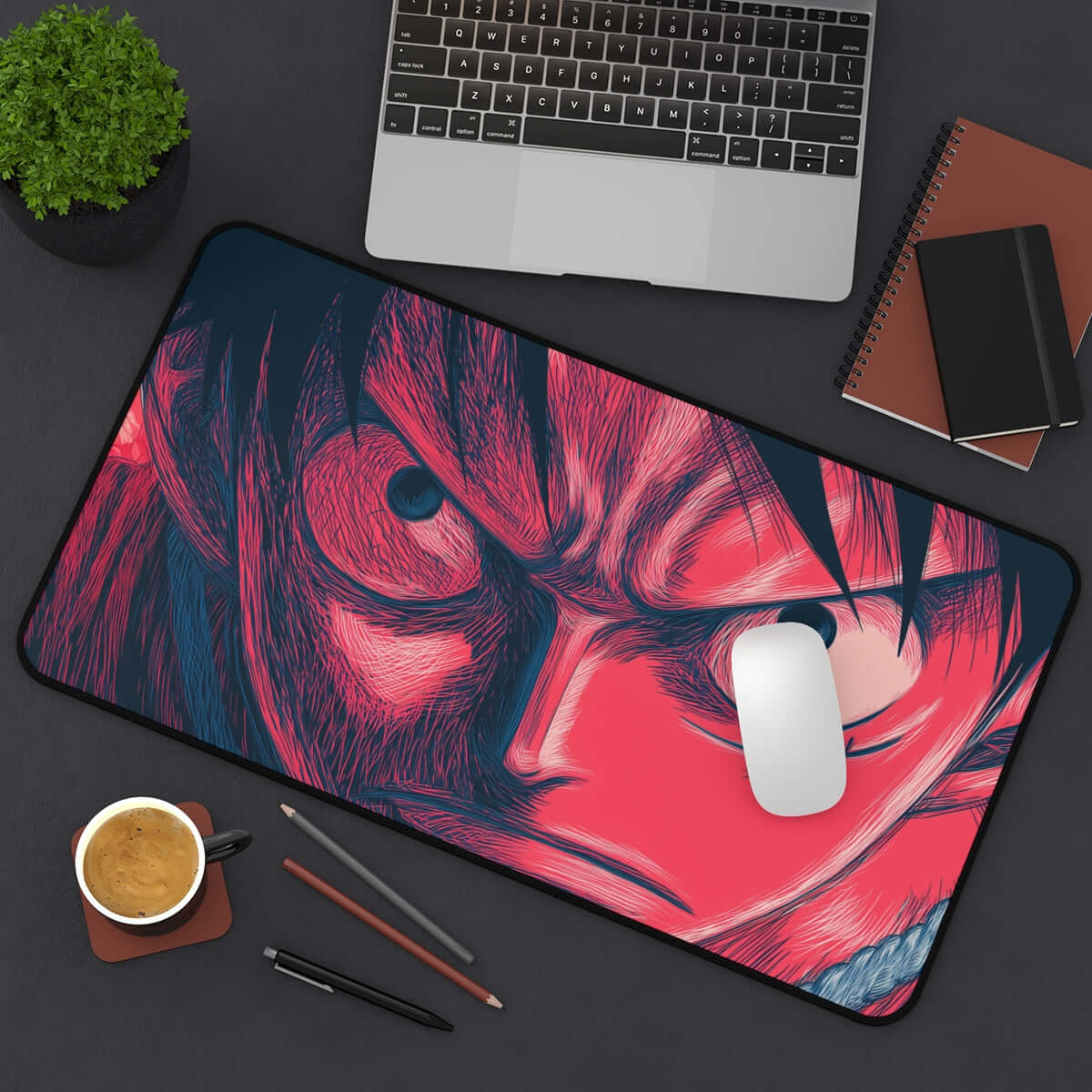 Monkey D. Luffy Playmat | One Piece Playmat | Straw Hat Crew Playmat with Zones Option | 24x14 | 22x12 | 32x16 Sizes