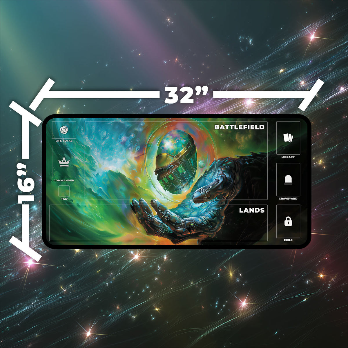 Iridescent Gemstone Playmat | Radiant Fantasy Mat
