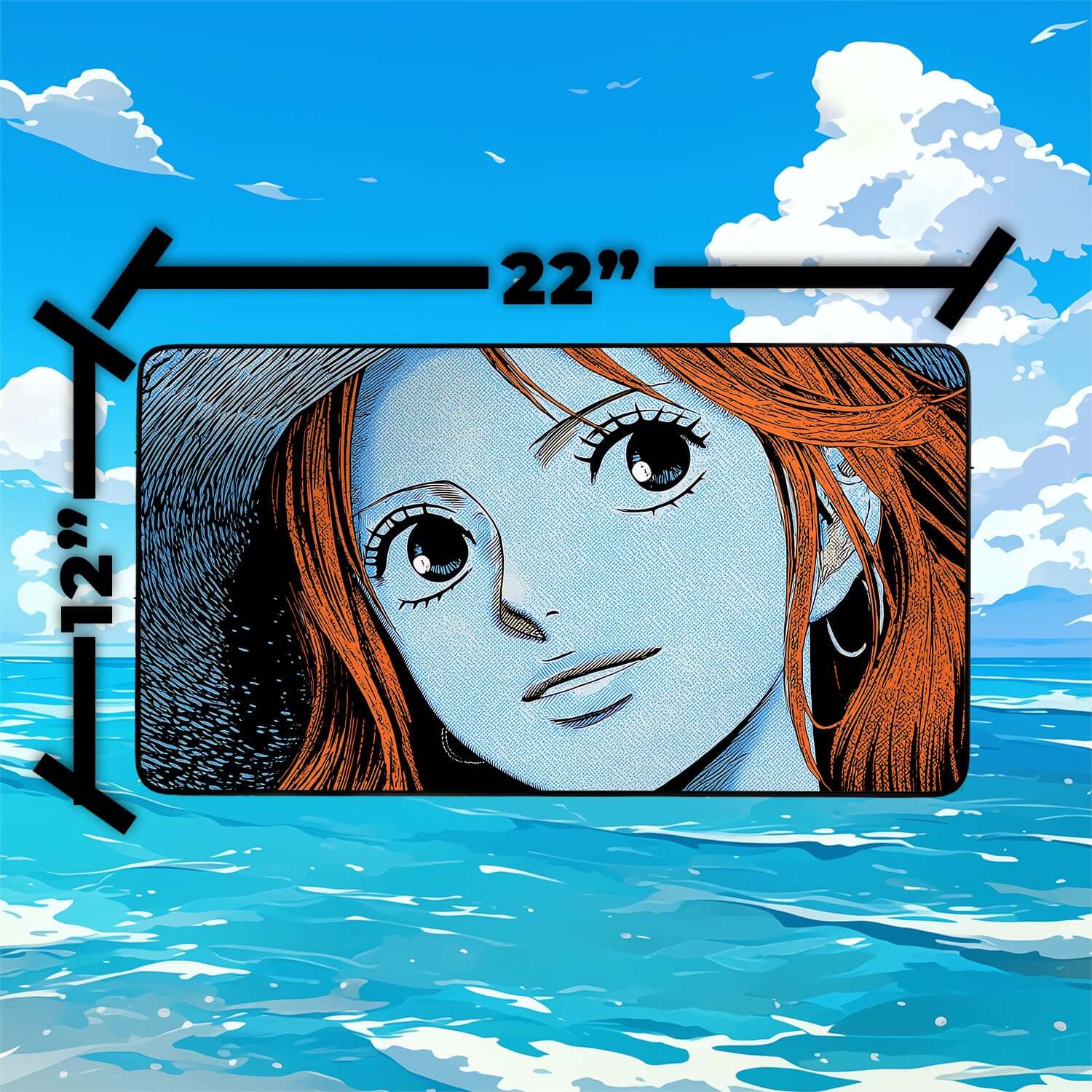 Nami Playmat | One Piece Playmat | Straw Hat Crew Playmat with Zones Option | 24x14 | 22x12 | 32x16 Sizes