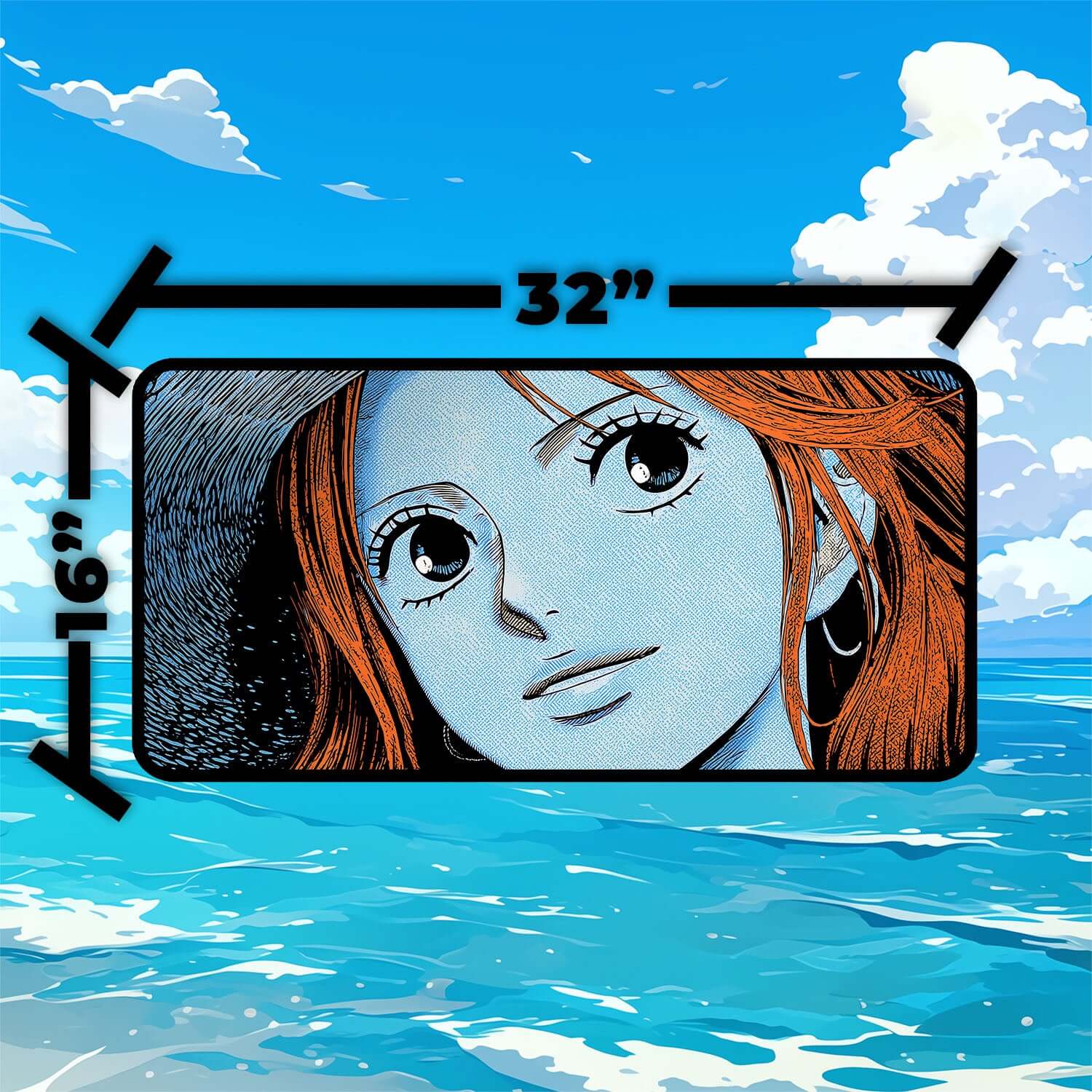 Nami Playmat | One Piece Playmat | Straw Hat Crew Playmat with Zones Option | 24x14 | 22x12 | 32x16 Sizes