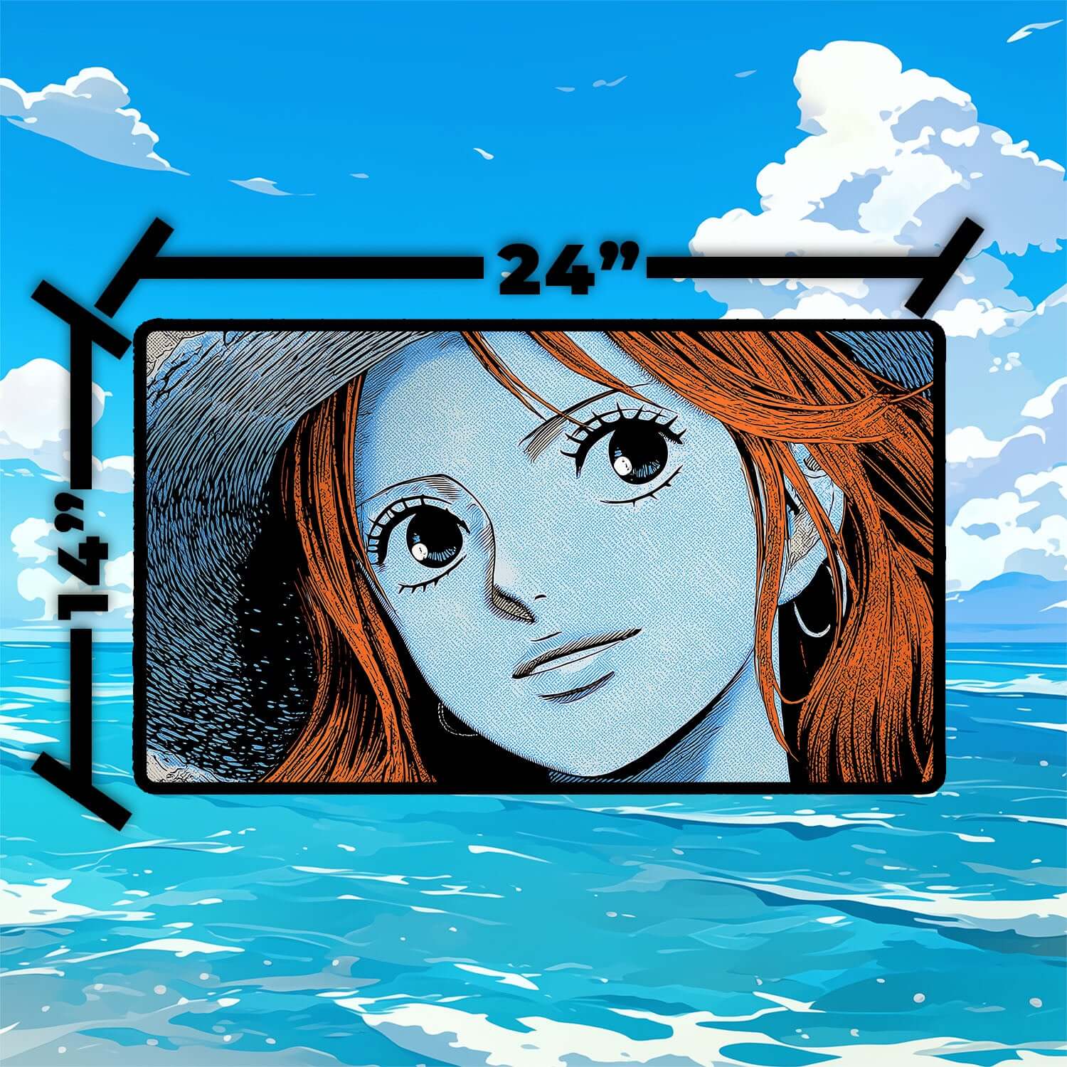 Nami Playmat | One Piece Playmat | Straw Hat Crew Playmat with Zones Option | 24x14 | 22x12 | 32x16 Sizes