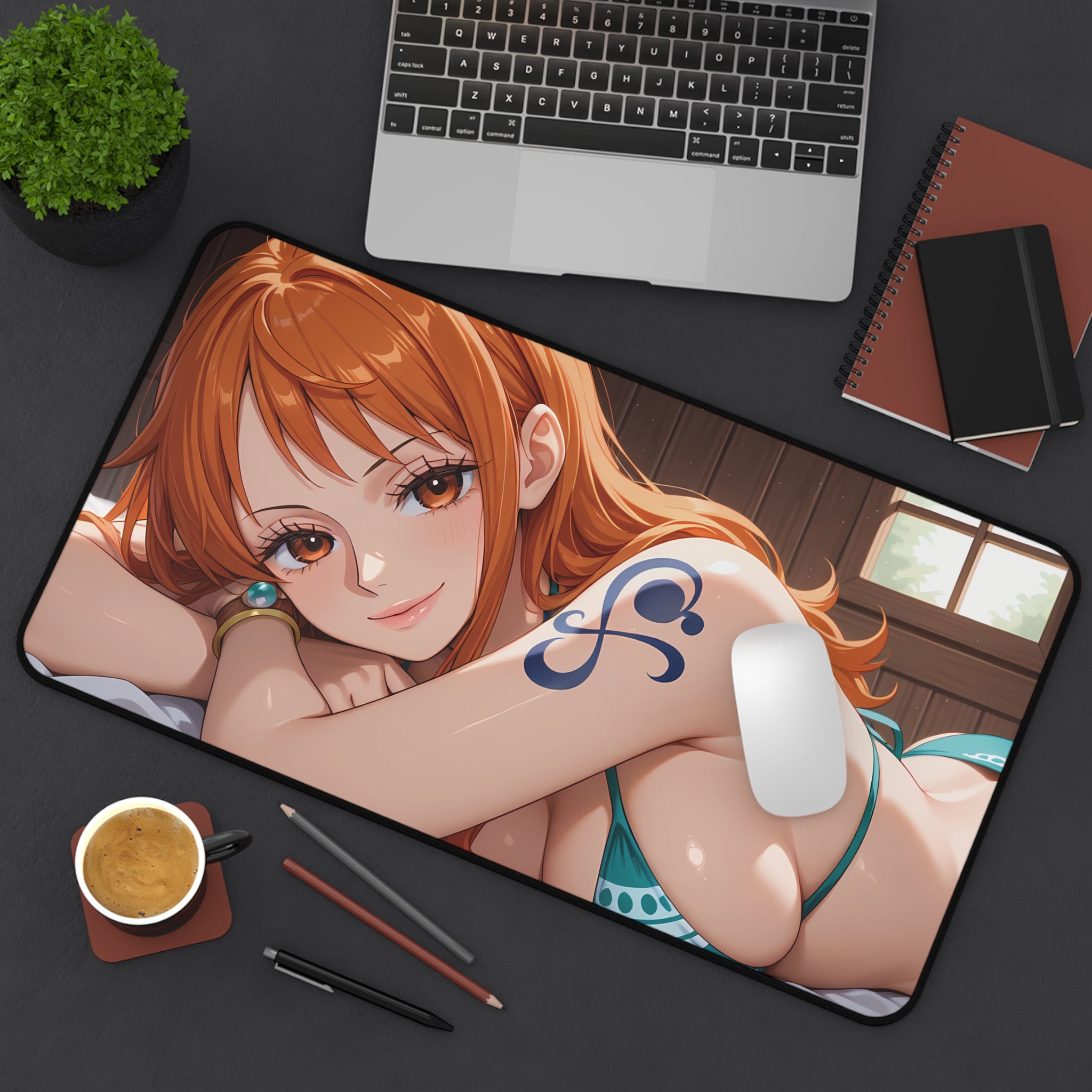Nami Playmat | One Piece Playmat | Green Bikini With Zones Option | 24x14 | 32x16 Sizes
