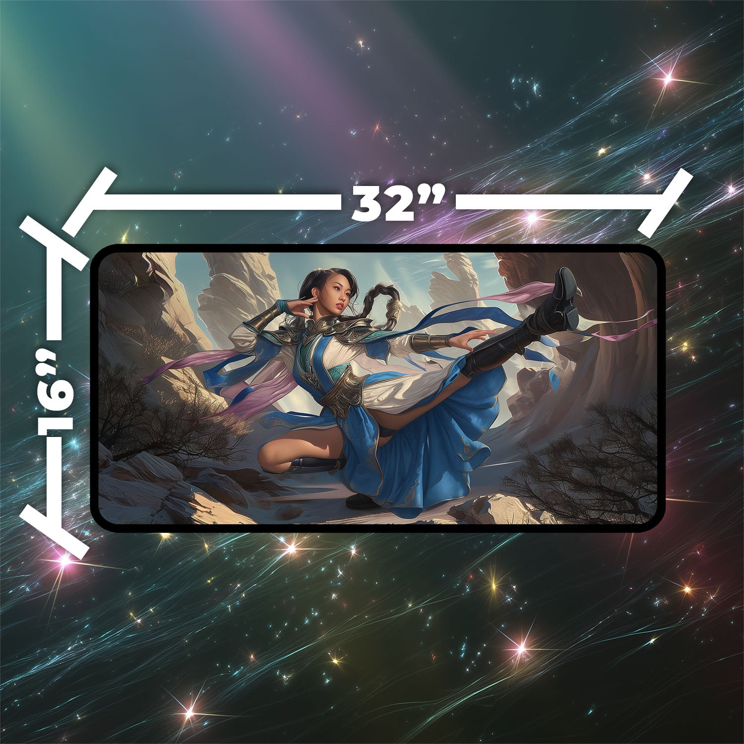 Narset, Enlightened Master Playmat | Magic the Gathering Playmat | Iconic Planeswalker Playmat with Zones Option | 24x14 | 32x16 Sizes