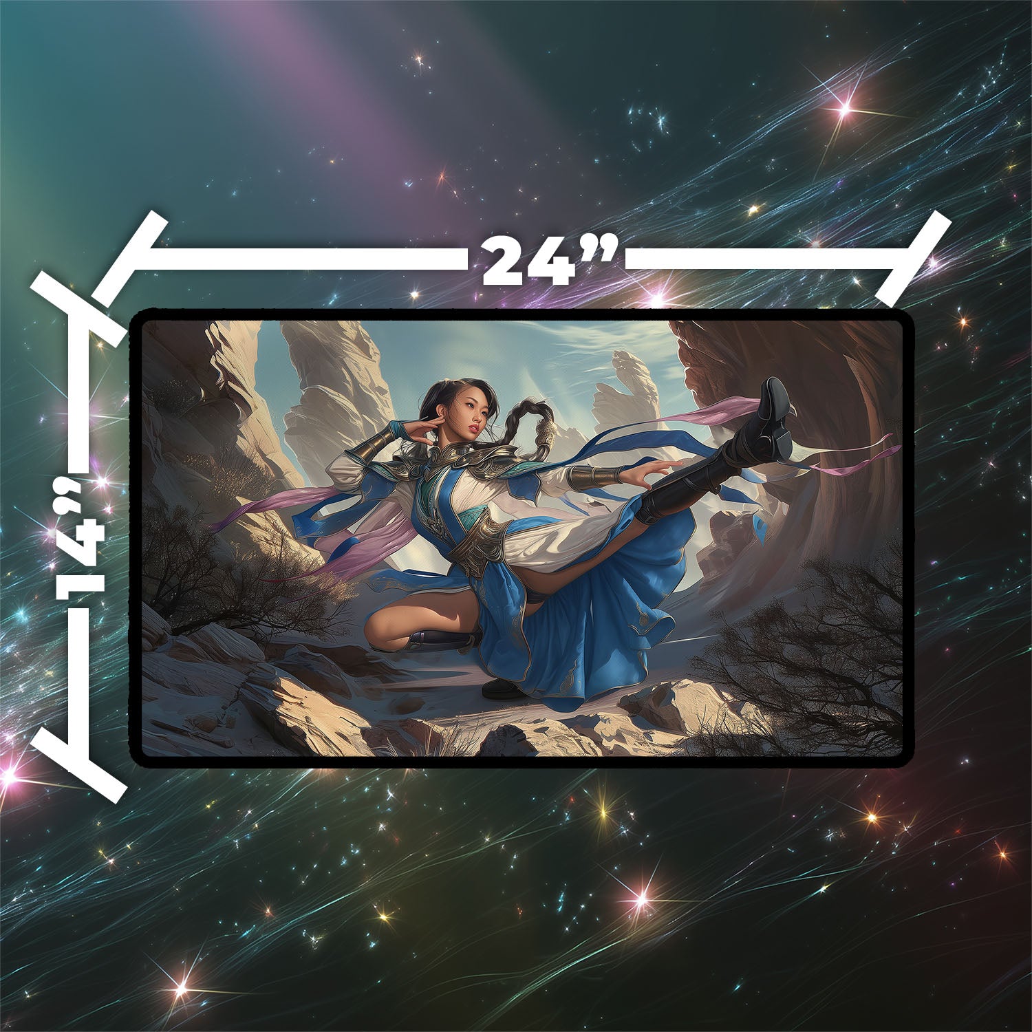 Narset, Enlightened Master Playmat | Magic the Gathering Playmat | Iconic Planeswalker Playmat with Zones Option | 24x14 | 32x16 Sizes