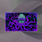 Cosmic Cthulhu Eye Playmat (Borderless) | Neon Tentacle Mat