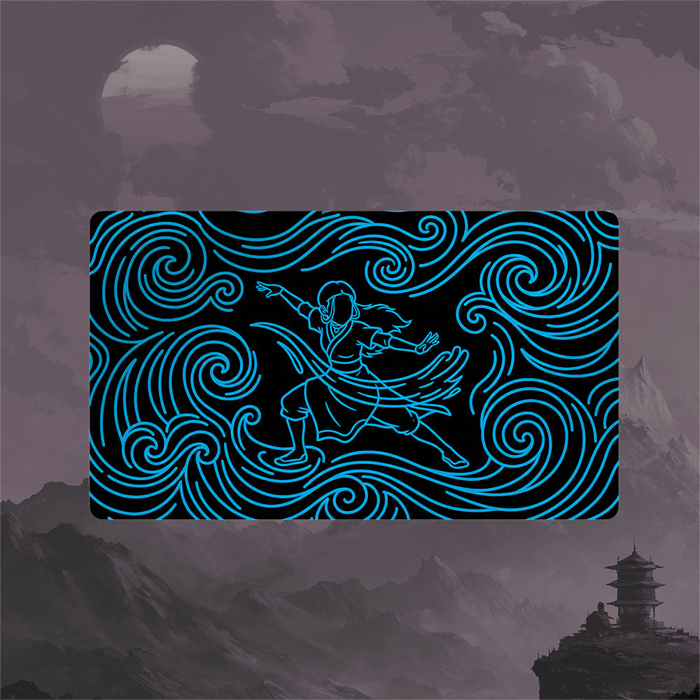 Neon Katara Playmat (Borderless) | Magic the Gathering Playmat