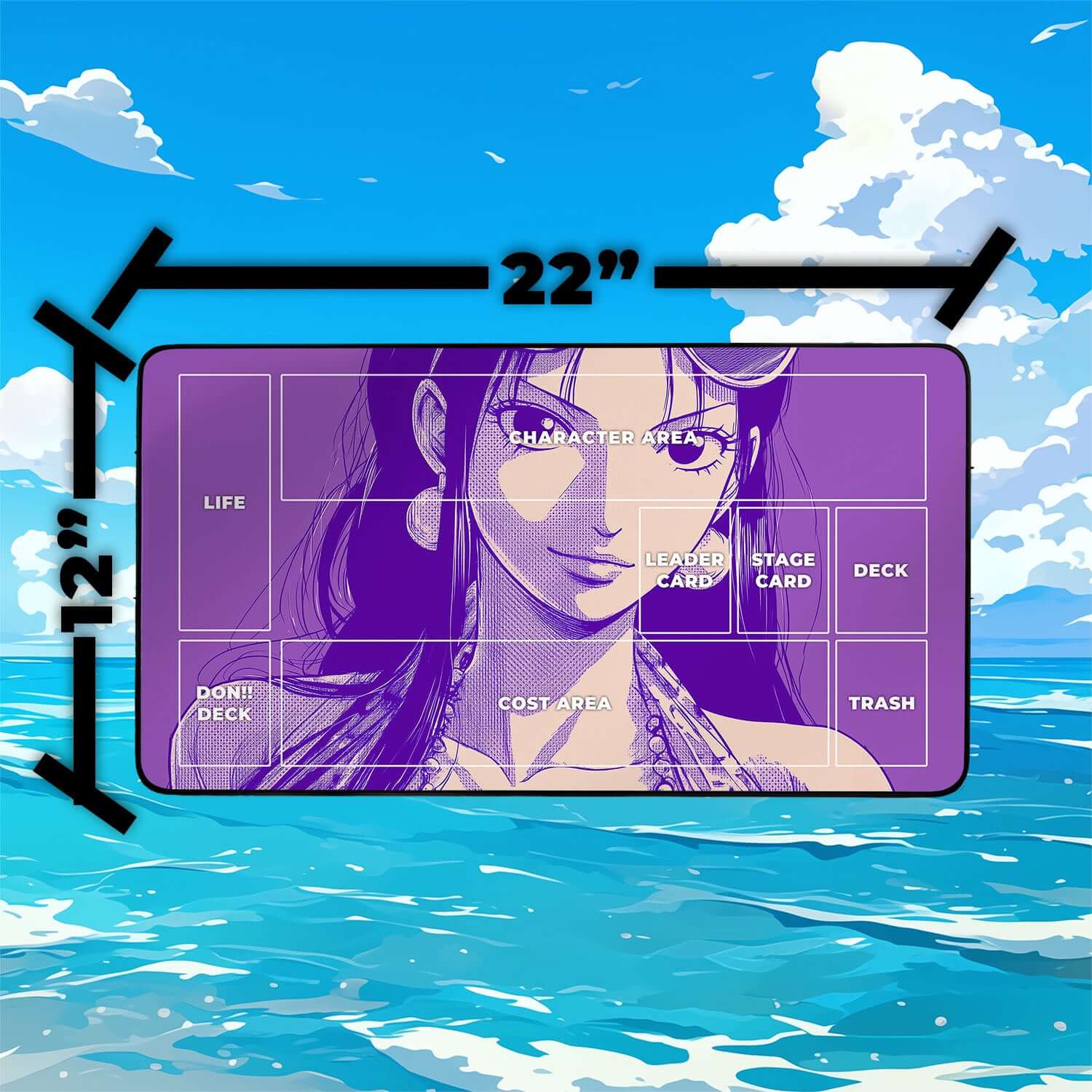 Nico Robin Playmat | One Piece Playmat | Straw Hat Crew Playmat with Zones Option | 24x14 | 22x12 | 32x16 Sizes