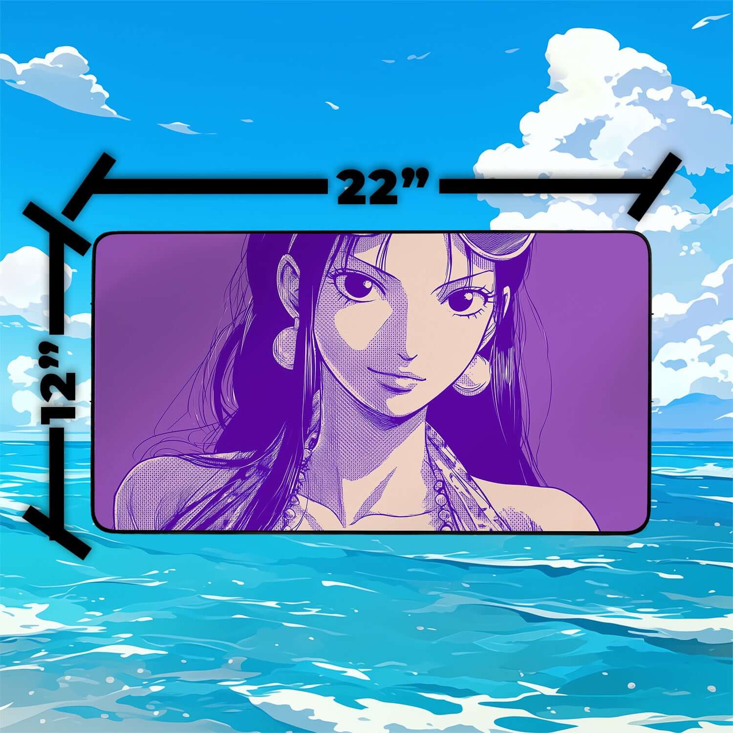 Nico Robin Playmat | One Piece Playmat | Straw Hat Crew Playmat with Zones Option | 24x14 | 22x12 | 32x16 Sizes