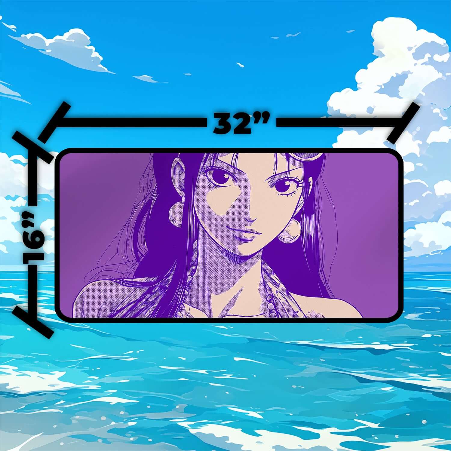 Nico Robin Playmat | One Piece Playmat | Straw Hat Crew Playmat with Zones Option | 24x14 | 22x12 | 32x16 Sizes