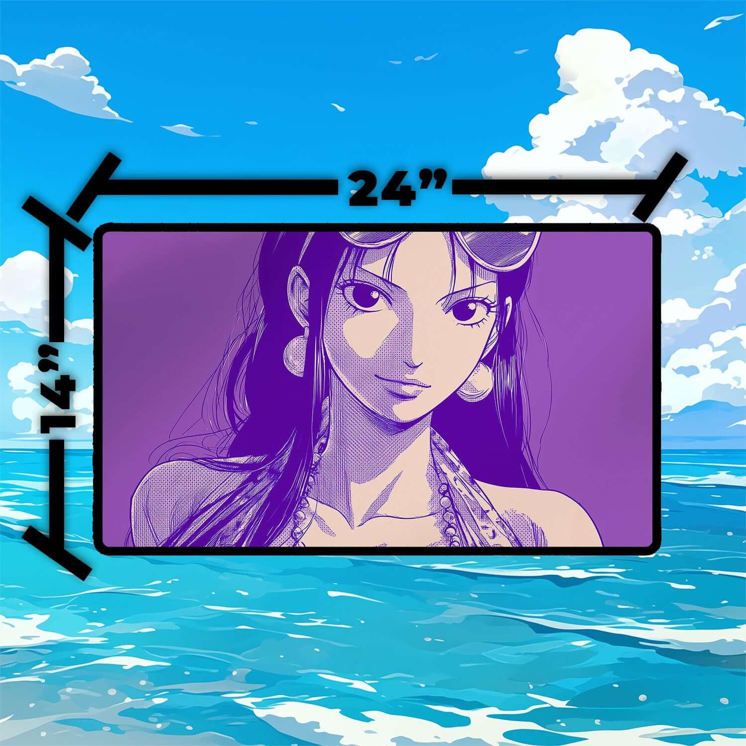 Nico Robin Playmat | One Piece Playmat | Straw Hat Crew Playmat with Zones Option | 24x14 | 22x12 | 32x16 Sizes