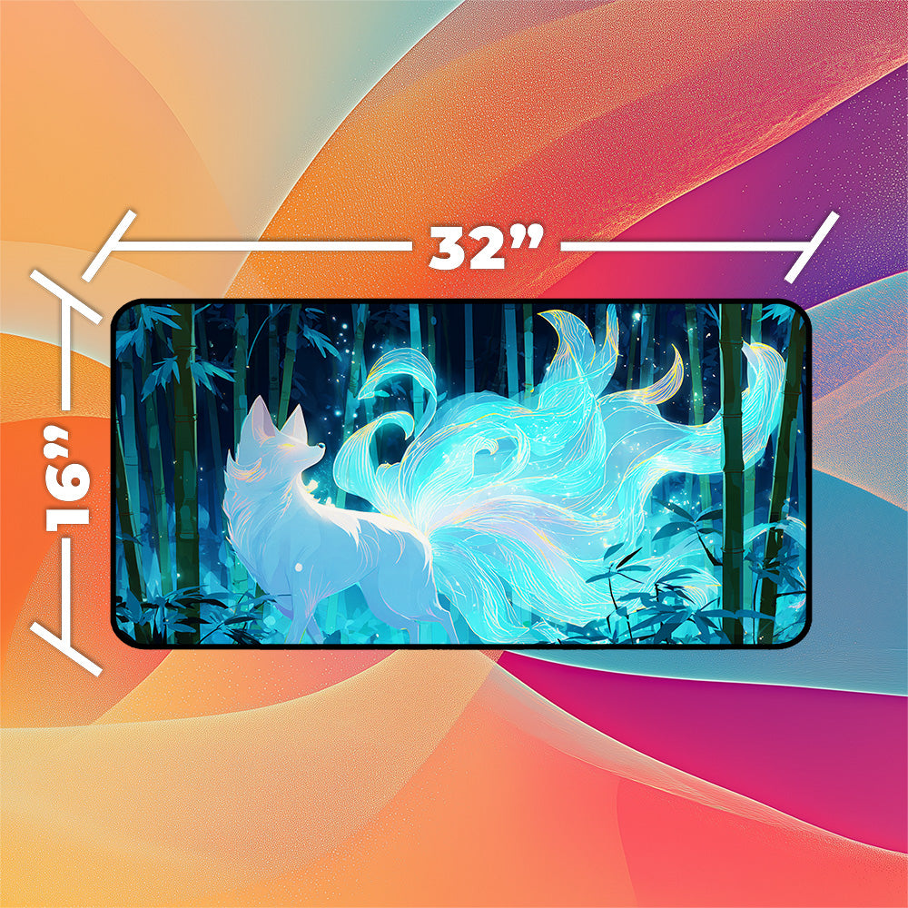 Nine-Tailed Fox Spirit Playmat | Japanese Kitsune Art Mat