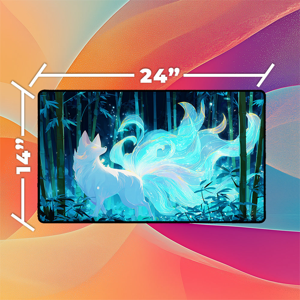 Nine-Tailed Fox Spirit Playmat | Japanese Kitsune Art Mat