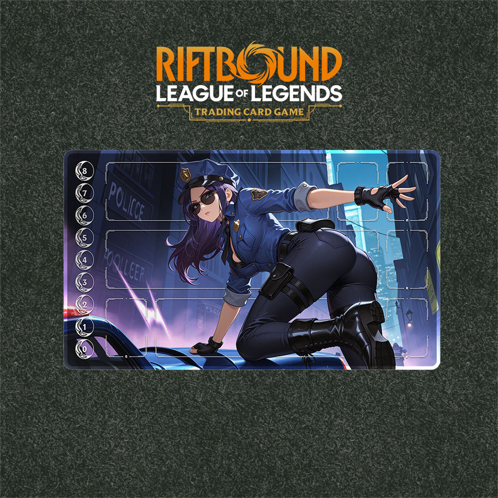Officer Caitlyn Playmat (Borderless) | Riftbound League of Legends Playmat