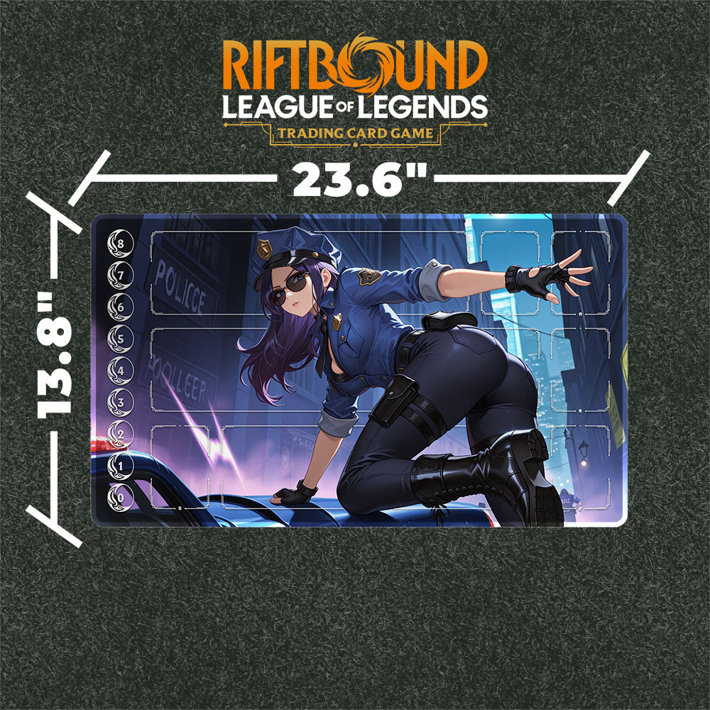 Officer Caitlyn Playmat (Borderless) | Riftbound League of Legends Playmat