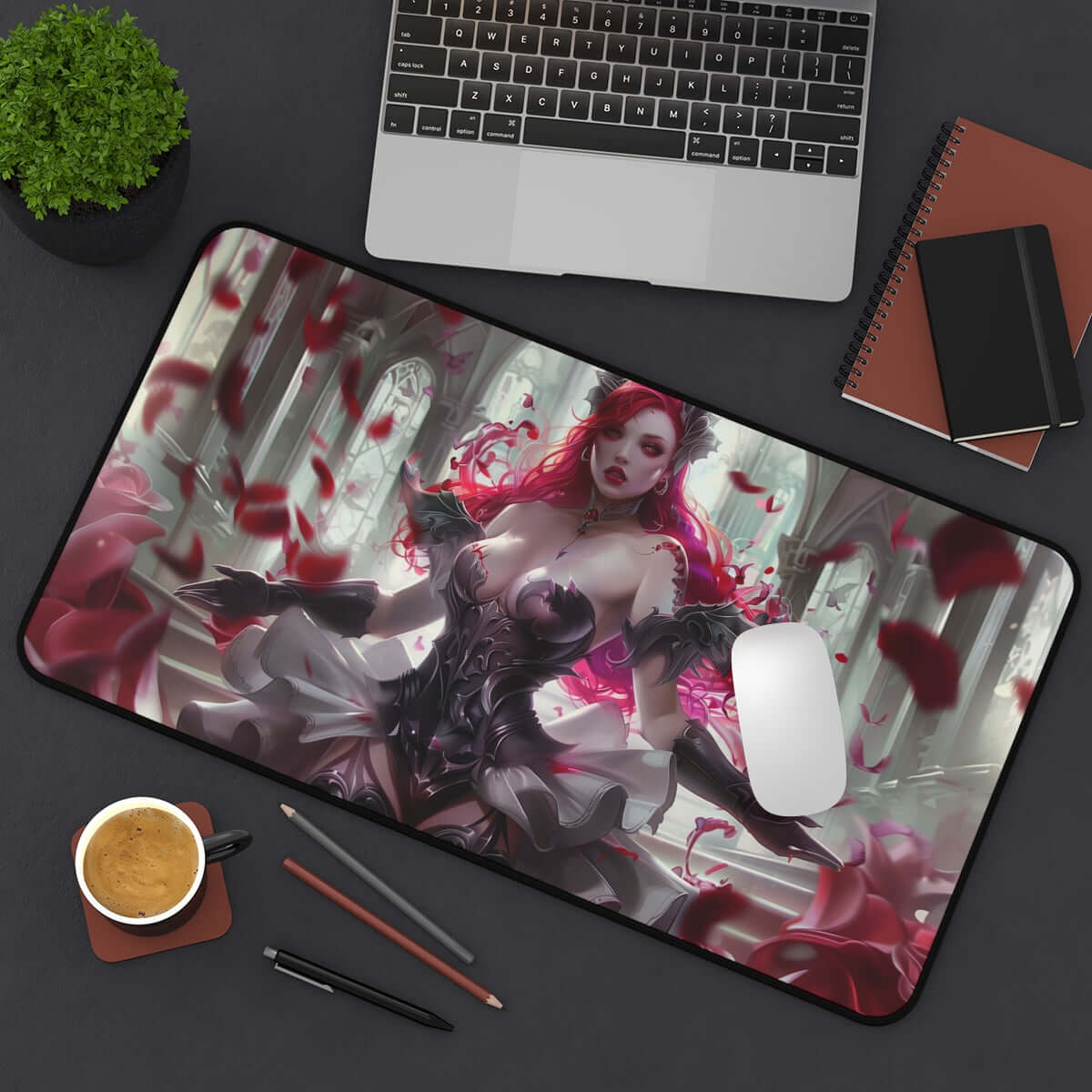Olivia, Crimson Bride Playmat | Magic the Gathering Playmat | Vampire Bride Playmat Mat with Zones Option | 24x14 | 22x12 | 32x16 Sizes