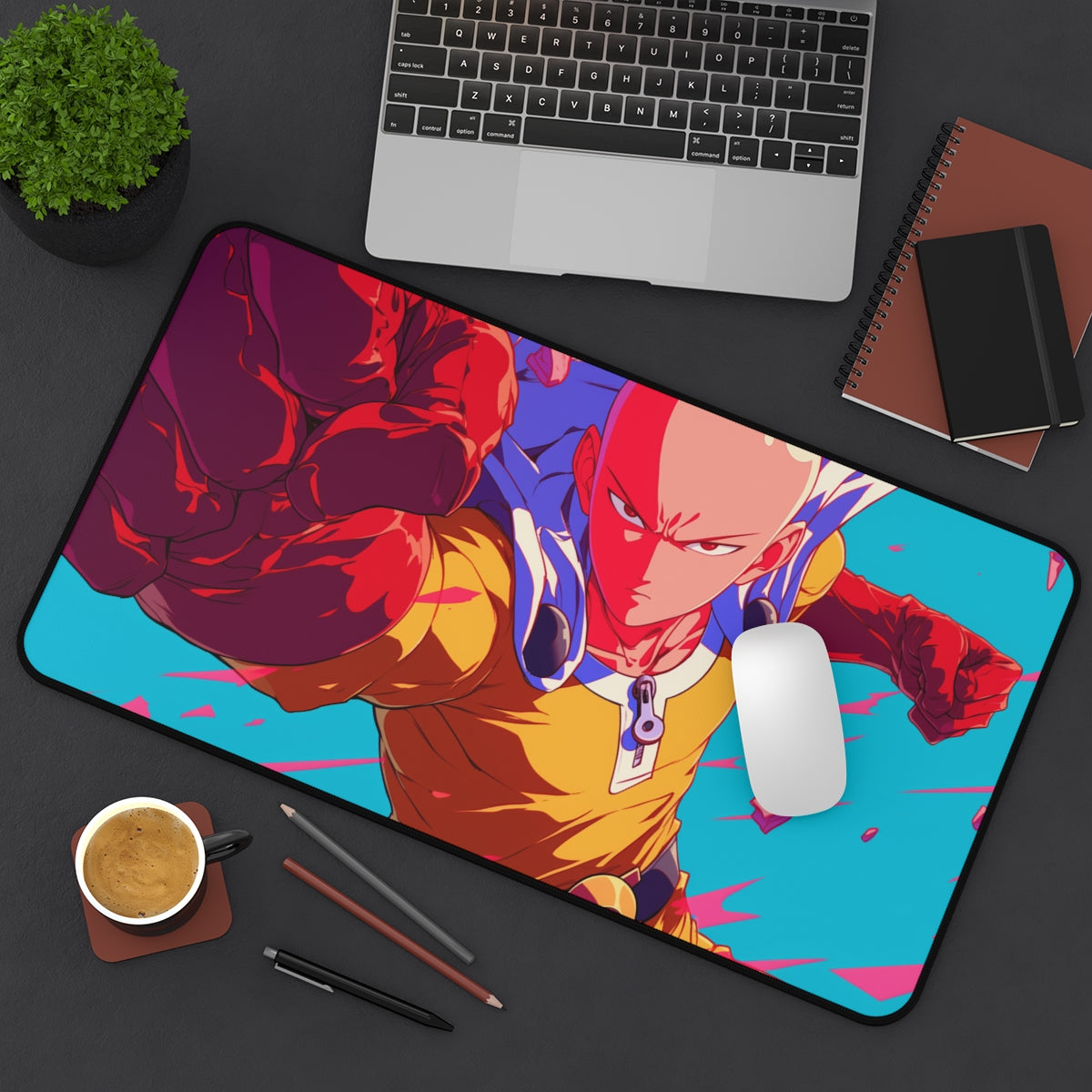 One Punch Man Playmat | TCG Playmat | Saitama Playmat No Zones Option | 24x14 | 22x12 | 32x16 Sizes