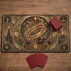Art Nouveau Golden Ring Playmat | Elegant Line Art TCG Mat