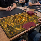 Art Nouveau Golden Ring Playmat | Elegant Line Art TCG Mat