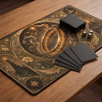 Art Nouveau Golden Ring Playmat | Elegant Line Art TCG Mat