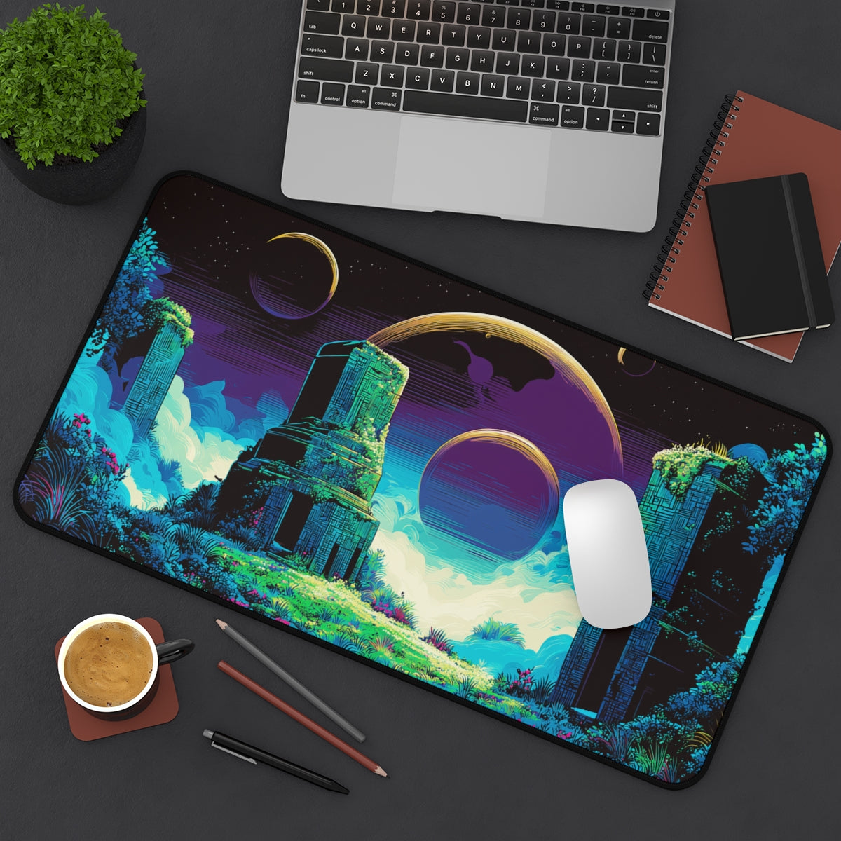Overgrown Tomb Playmat | Magic the Gathering Playmat | Stellar Sights Playmat with Zones Option | 24x14 | 32x16