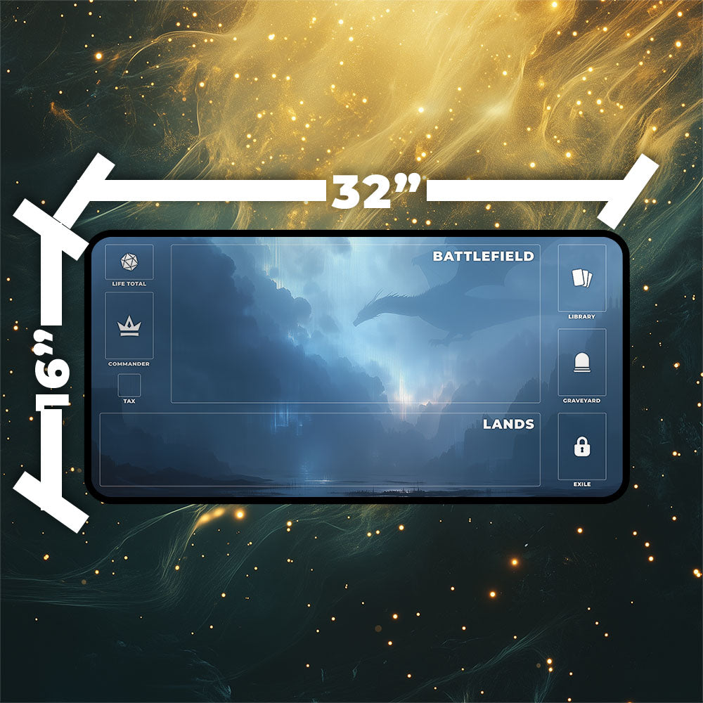 Polluted Delta Playmat | Magic the Gathering Playmat | Dragon Fetch Land MTG Playmat with Zones Option | 24x14 | 32x16