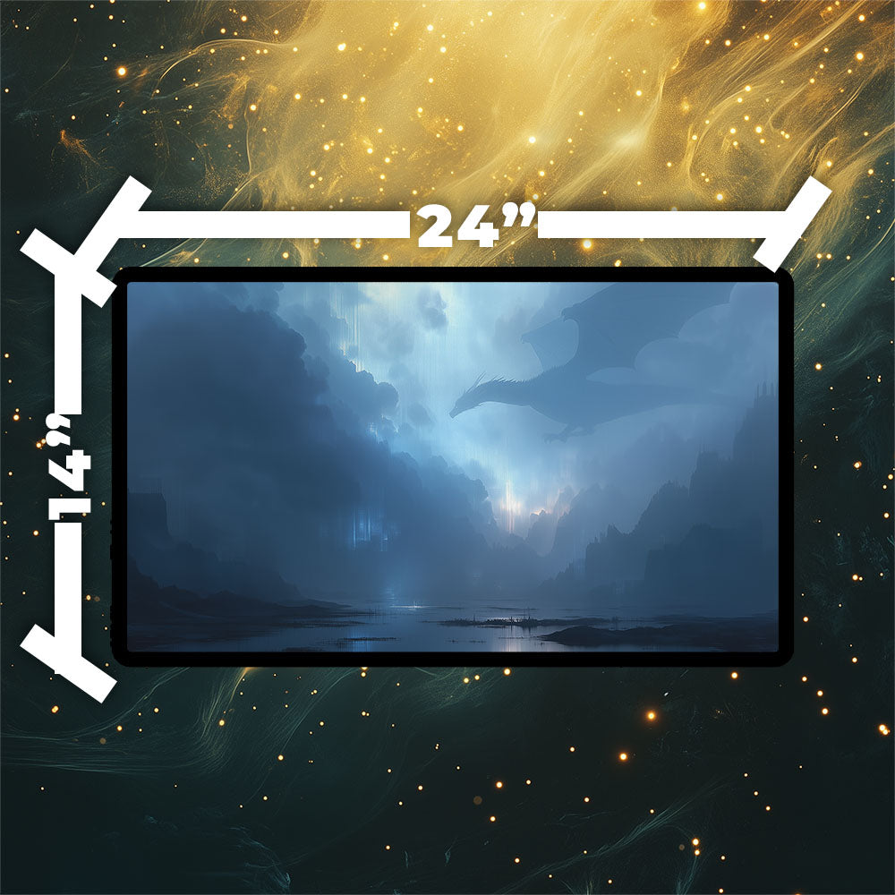Polluted Delta Playmat | Magic the Gathering Playmat | Dragon Fetch Land MTG Playmat with Zones Option | 24x14 | 32x16