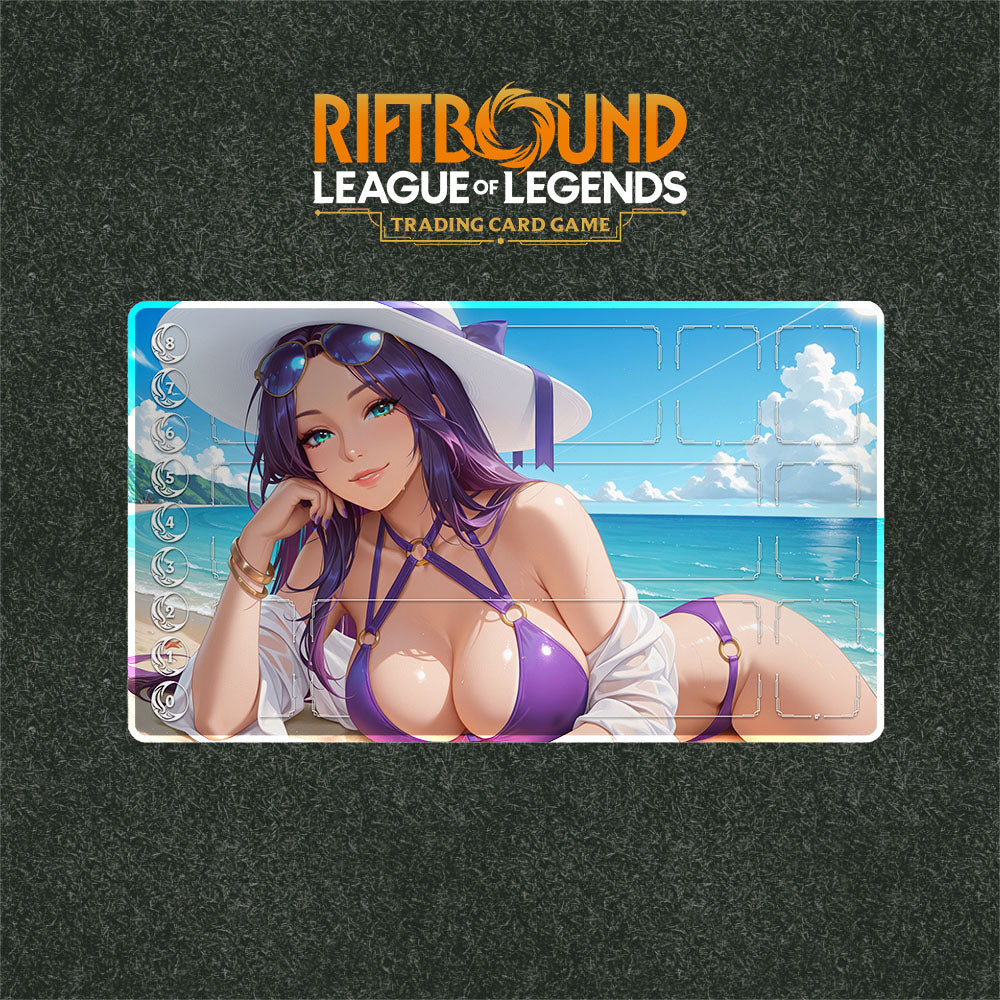 Pool Party Caitlyn Playmat (Borderless) | Riftbound League of Legends Playmat