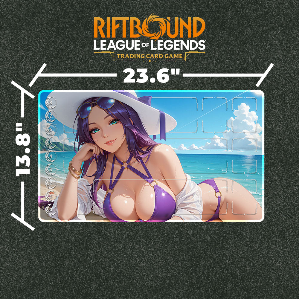 Pool Party Caitlyn Playmat (Borderless) | Riftbound League of Legends Playmat