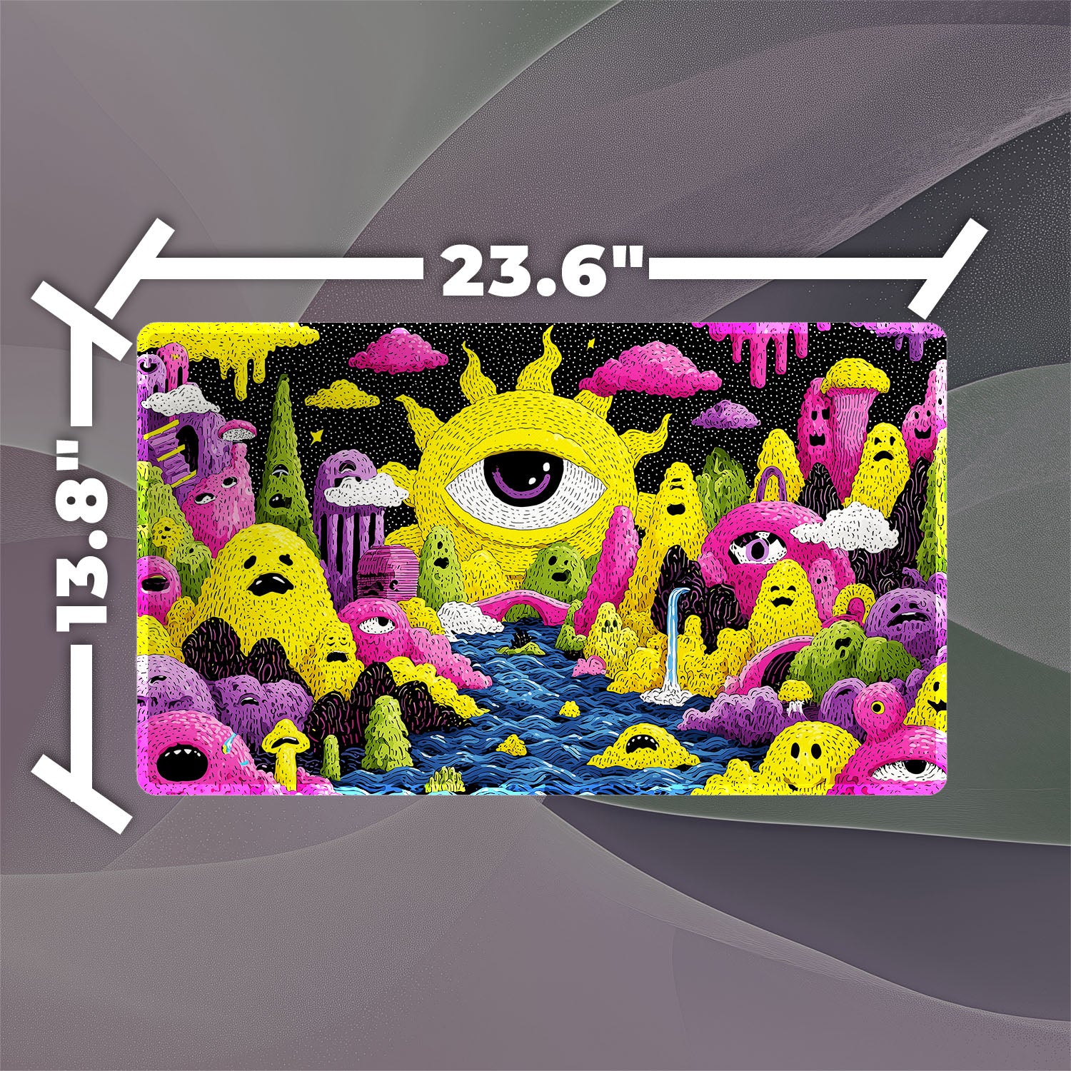 Psychedelic Eye River Playmat (Borderless) | Magic the Gathering Playmat