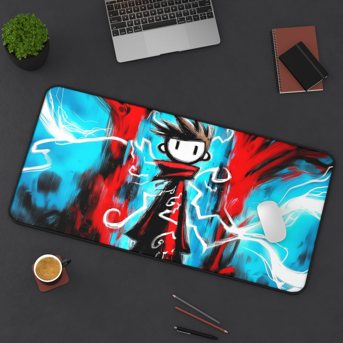 Ral Monsoon Mage Playmat | TCG Playmat | Cute Doodle Style Spell Slinger Artwork No Zones Option | 24x14 | 32x16 Sizes