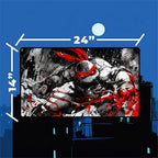 Raphael TMNT playmat close-up showing vibrant print detail and colors
