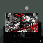 Red Mask Turtle Warrior Playmat (Borderless) | Black Noir Ink Mat